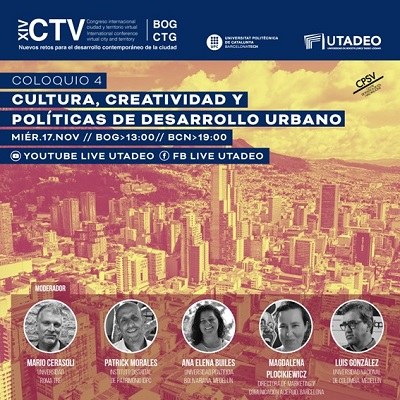 Esdeveniment preparatori 2021 del XIV CTV, col·loqui Cultura, creativitat i polítiques de desenvolupament urbà