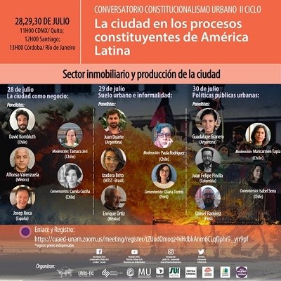 Conversatorio de Constitucionalismo Urbano sobre el SECTOR INMOBILIARIO Y LA PRODUCCIÓN DE CIUDADES, con participación del CPSV